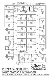 Phenix Salon Suites Mt Pleasant SC SPACE PLAN